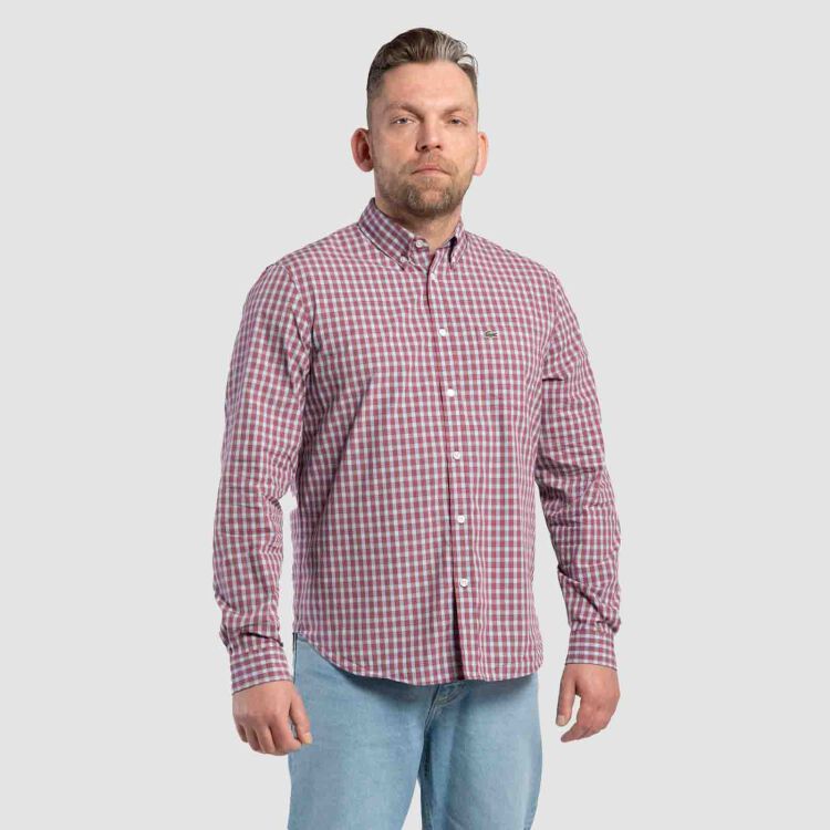 Button Down Hemd - rot/blau