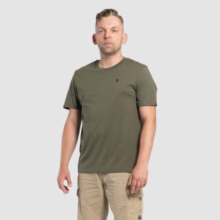 The T-Shirt - khaki gr&uuml;n/weinrot