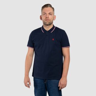 The Tipped Polo - navy blau/rot