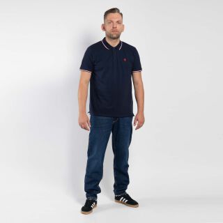 The Tipped Polo - navy blau/rot