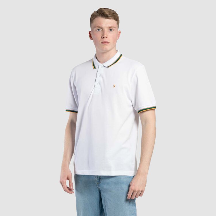 Alvin Tipped Collar Polo - weiß